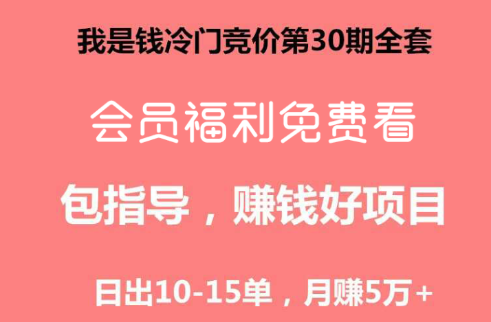 我是钱第30期sem冷门竞价教程完结